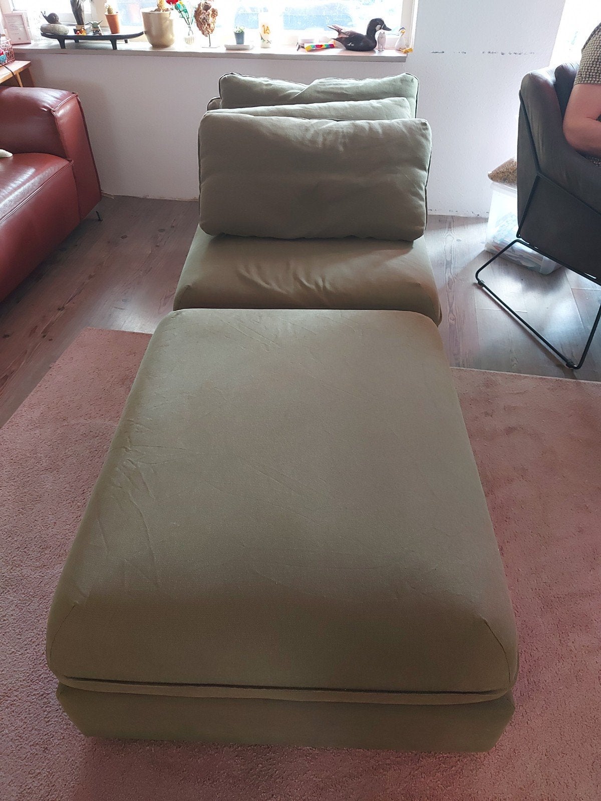 Groene Ikea Vallentuna bank, Huis en Inrichting, Ophalen, Gebruikt, Tweepersoons, 75 tot 100 cm
