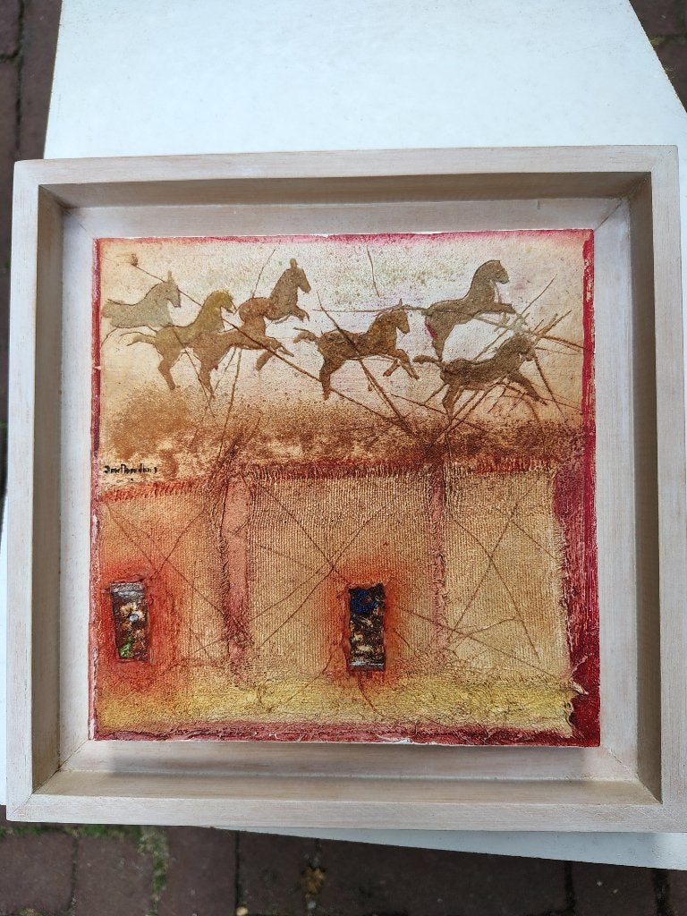 Jan Noordhuis, kunstwerk, Antiek en Kunst, Ophalen, Schilderij, Gemengde techniek, Gesigneerd