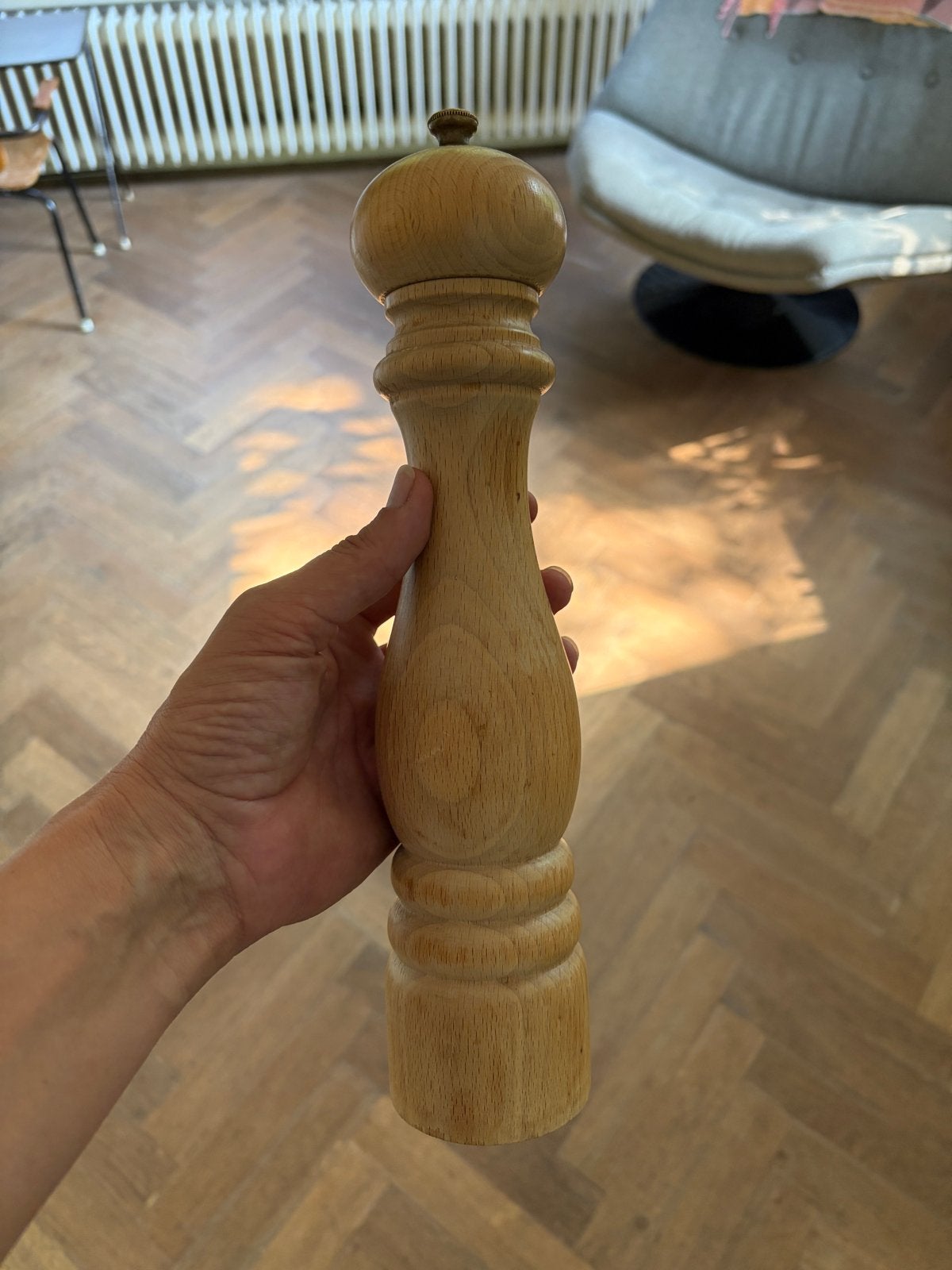 Peugeot pepermolen van hout, Hout, Ophalen of Verzenden, Overige typen, Gebruikt