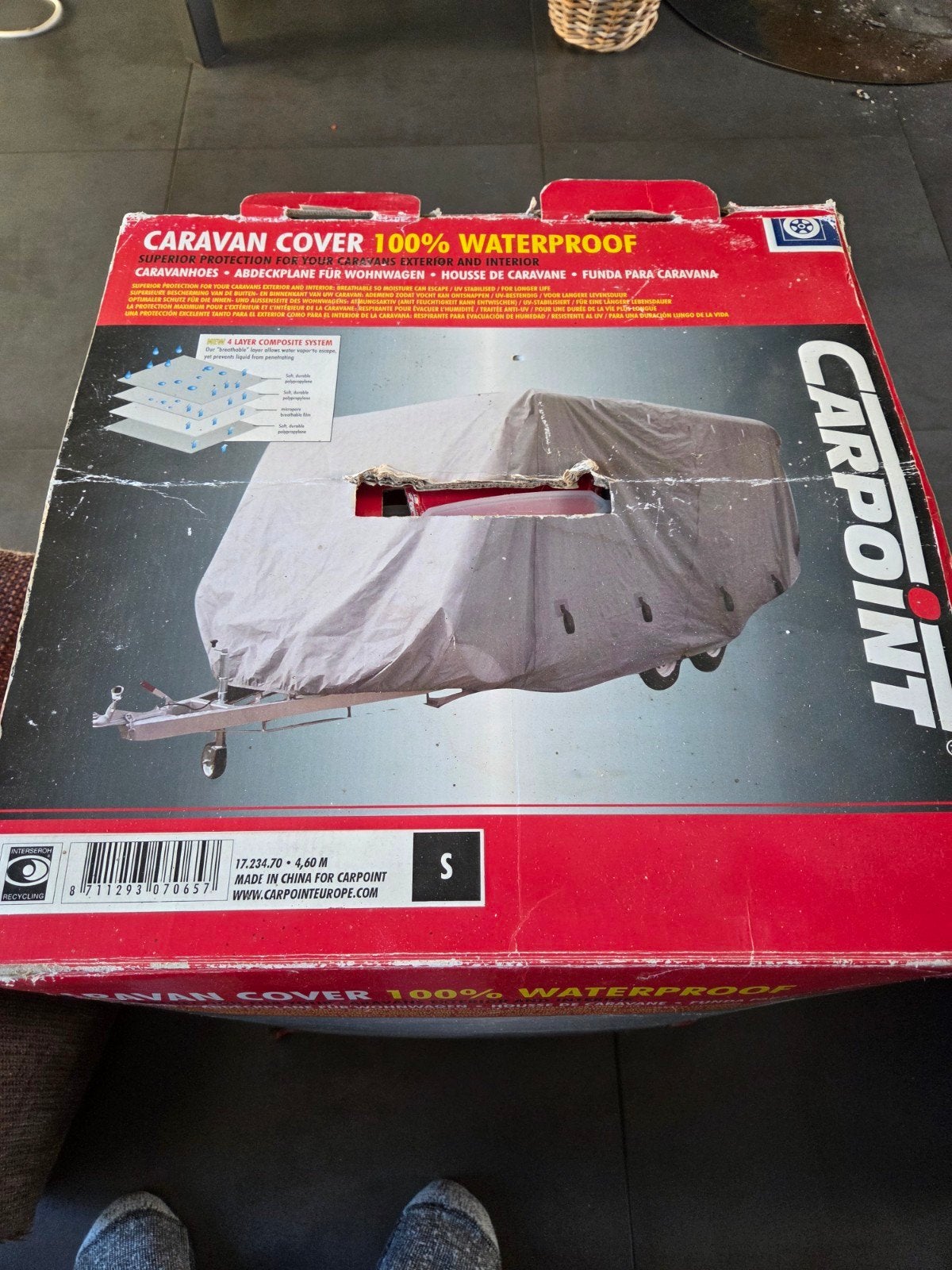 Nette caravanhoes maat S voor Home-Car, Ophalen, Gebruikt