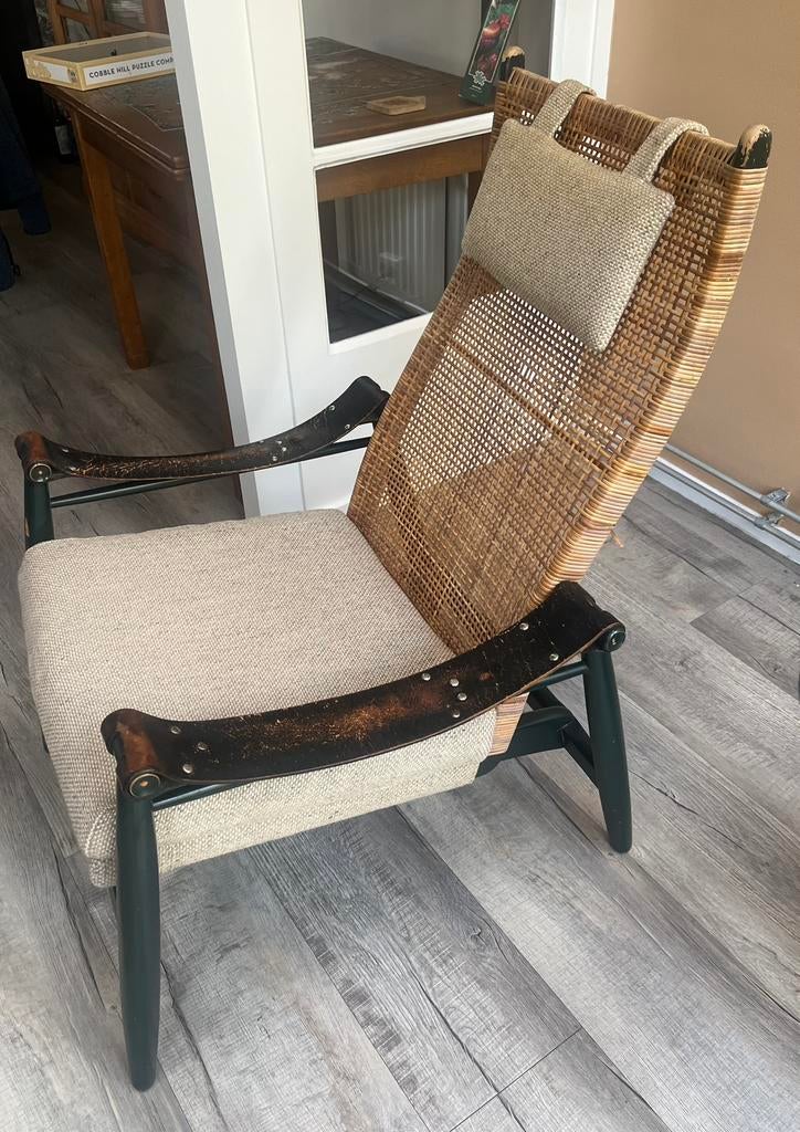 Fauteuil P.J. Muntendam voor Holland , Gebr.Jonkers ‘50 -‘60, Ophalen, Gebruikt, Overige kleuren, Leer