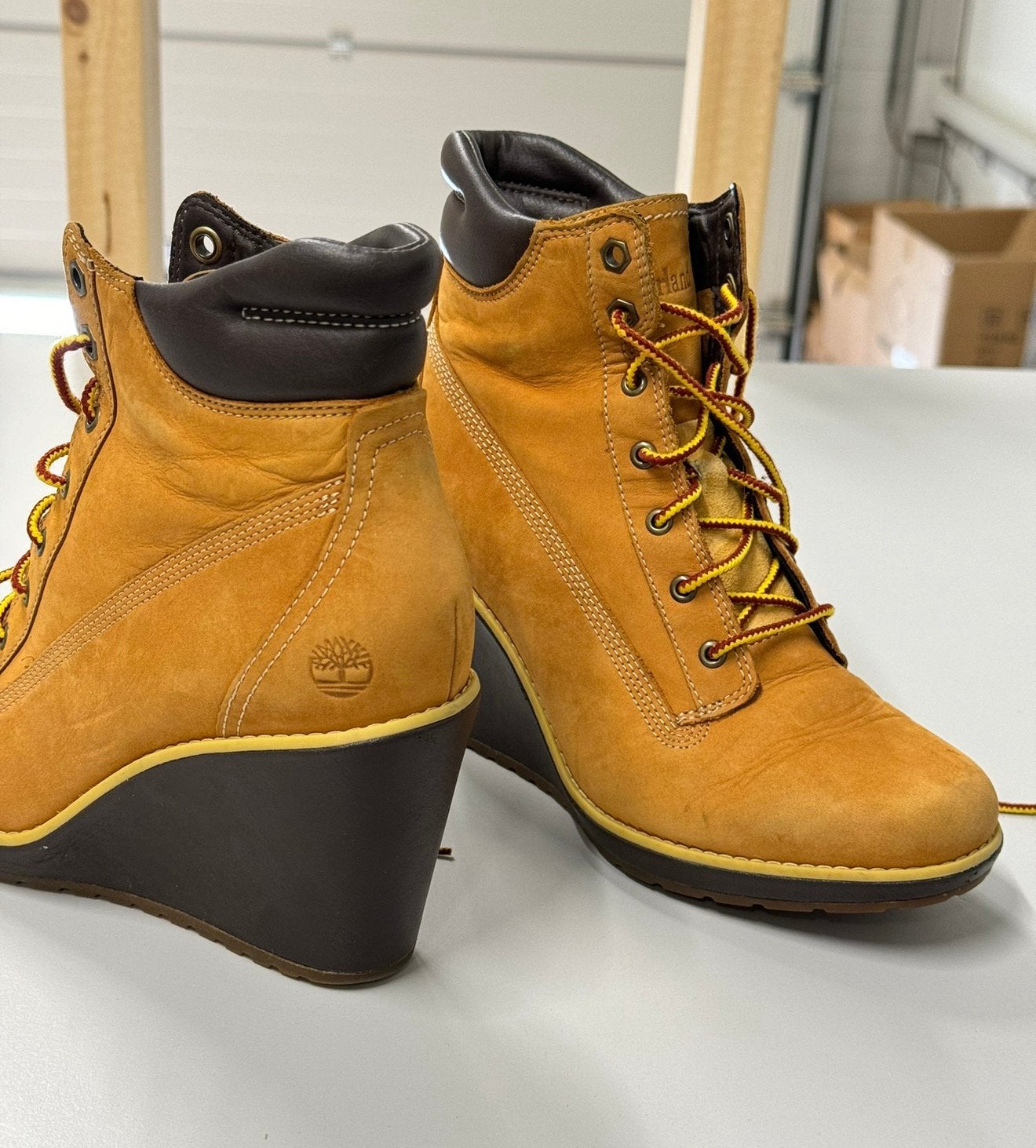 Timberland Wedge Hiker Boots - NIEUW maat 37 timberlands hak, Bruin, Nieuw, Ophalen of Verzenden, H