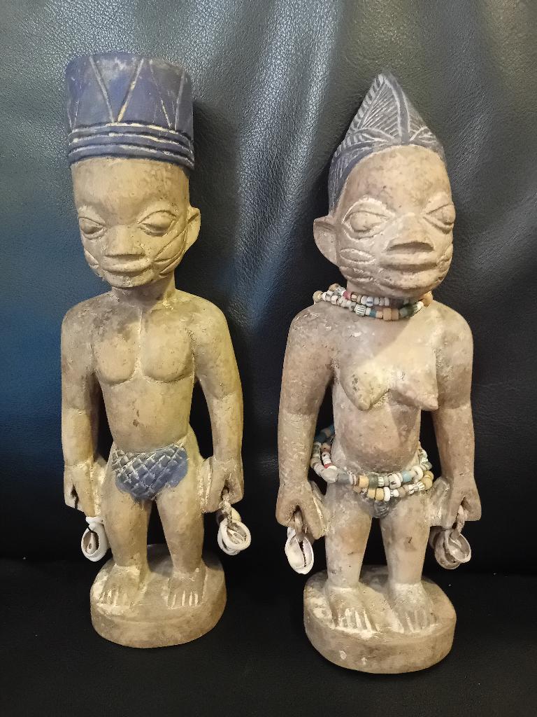 Yoruba Ere Ibeji Tweeling houten beeld nigeria antiek, Antiek en Kunst, Kunst | Niet-Westerse kunst, Ophalen of Verzenden