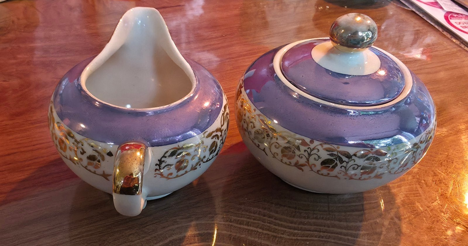 Vintage Bavaria Porseleinen "room stel" Goud & Parelmoer Bl, Antiek en Kunst, Antiek | Servies los, Ophalen of Verzenden