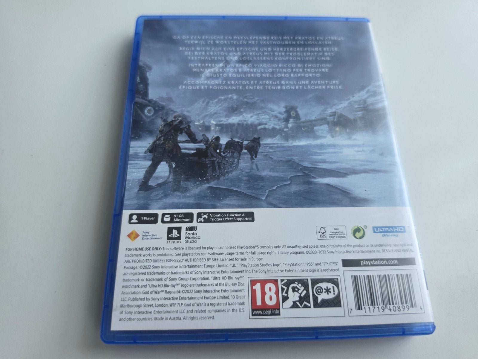 God of War Ragnarök PS5 - Zo goed als nieuw Lees Goed Aub, Avontuur en Actie, Vanaf 18 jaar, Ophalen of Verzenden, 2207 Bridgepointe Pkwy, San Mateo, CA 94404, USA