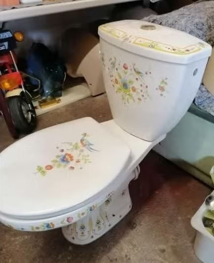 vintage romantik set wc fonteintje lampen spiegel 1972, Ophalen, Zo goed als nieuw, Steen, Overige typen