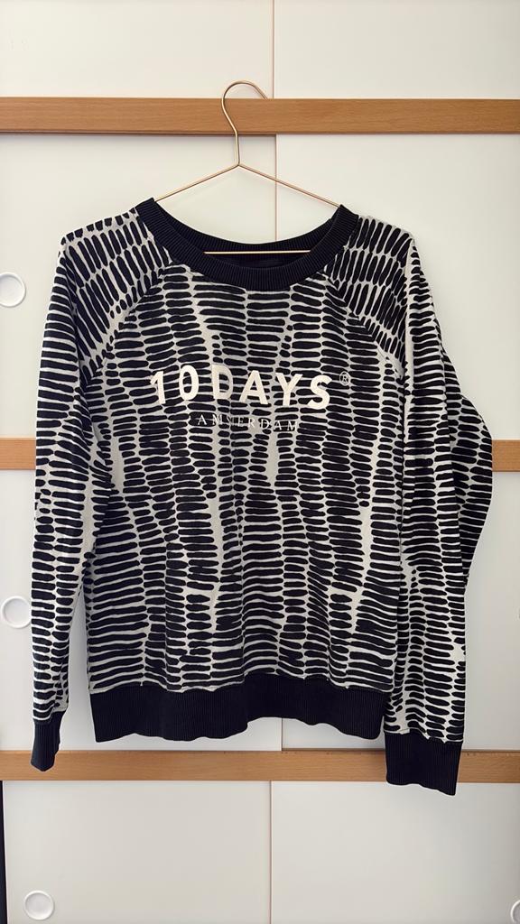 Sweater trui 10 days maat 2 m l 38 40 zwart wit, Kleding | Dames, Ophalen of Verzenden, Zo goed als nieuw, Maat 38/40 (M), Wit