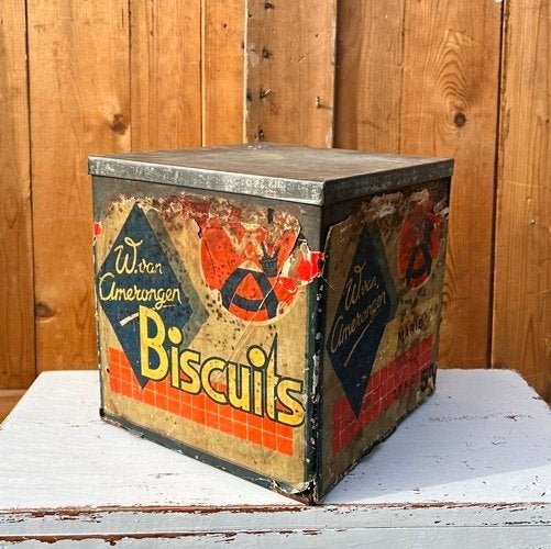 Blik W. van Amerongen biscuit origineel metaal Marie, Ophalen of Verzenden