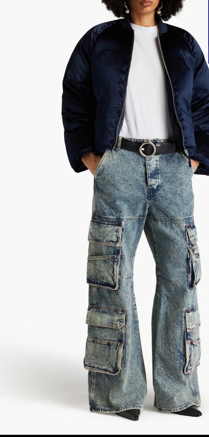Flañeur USA worker streetwear cargo  jeans mt. M, Ophalen of Verzenden, Gedragen, Blauw, W30 - W32 (confectie 38/40)