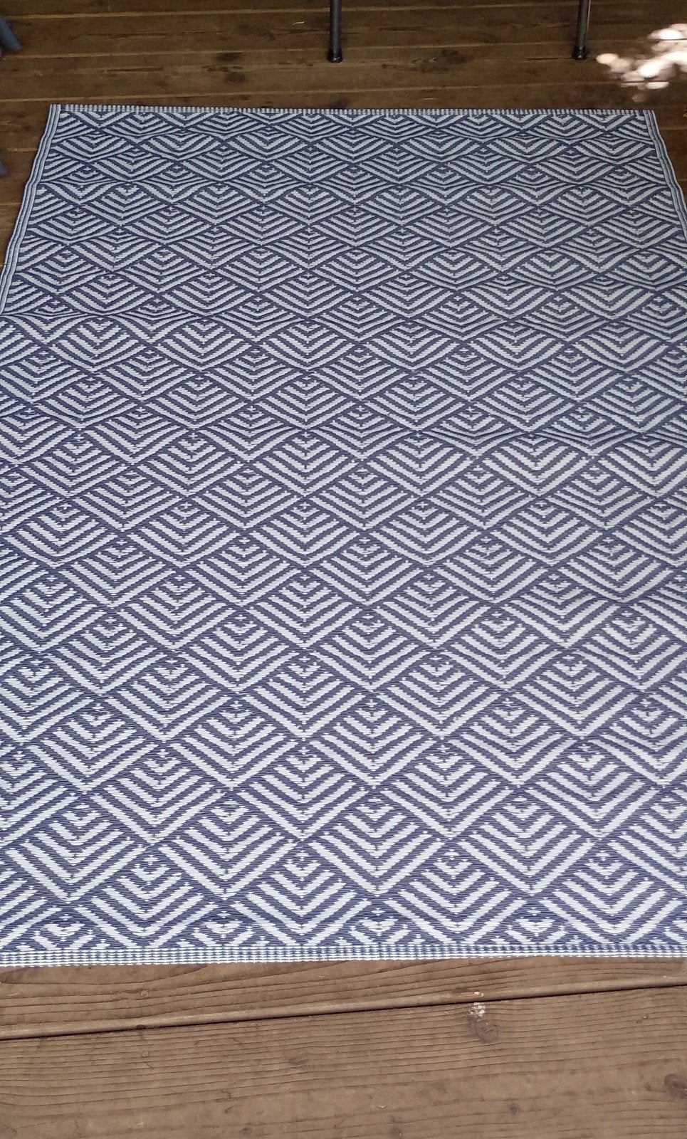 Buiten mat tapijt vloerkleed grijs-Wit 180x120cm, 100 tot 150 cm, Blauw, Ophalen of Verzenden, 150 tot 200 cm