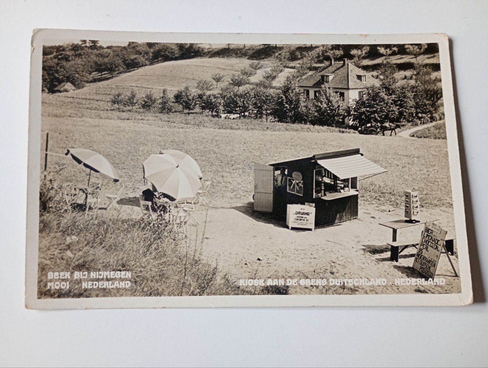 Beek bij Nijmegen Kiosk Grensovergang, Verzamelen, Ophalen of Verzenden, 1920 tot 1940, Ongelopen, Gelderland
