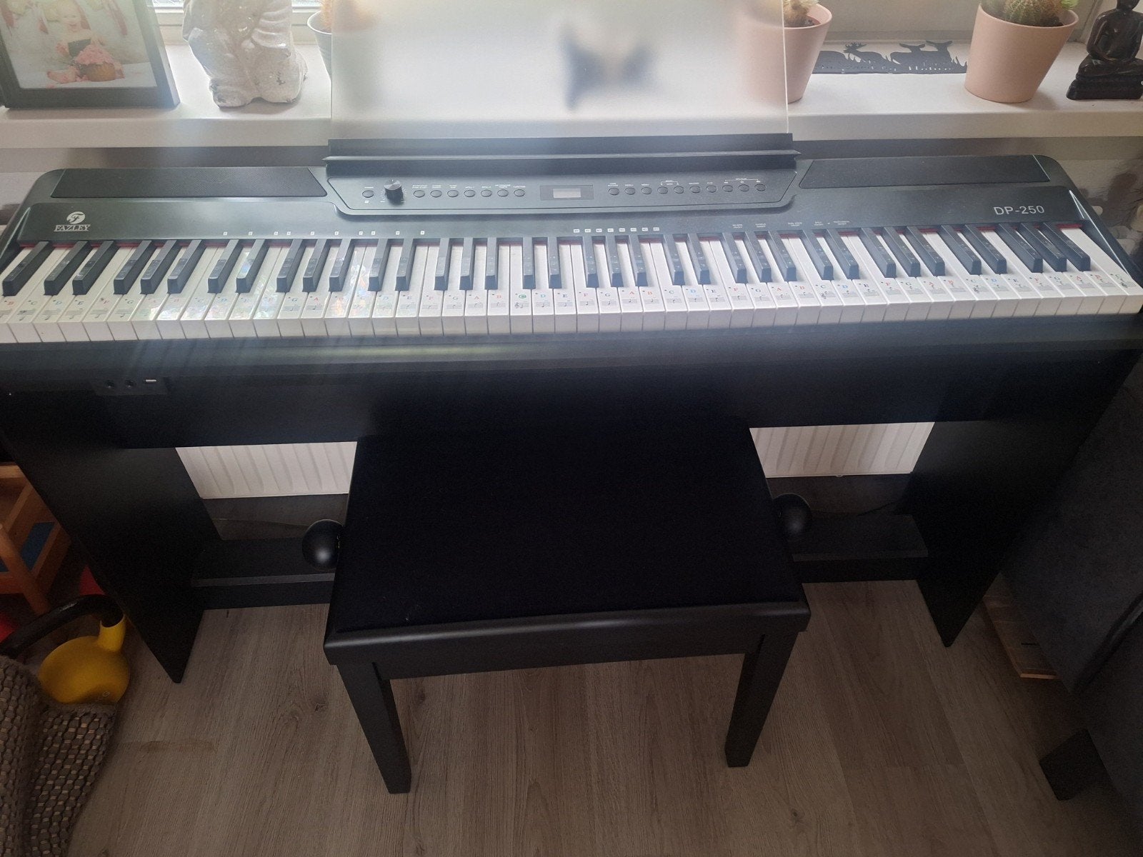 Fazley DP-250 Digitale Piano met Kruk - Zo goed als nieuw, Ophalen, Zwart, Digitaal, Zo goed als nieuw