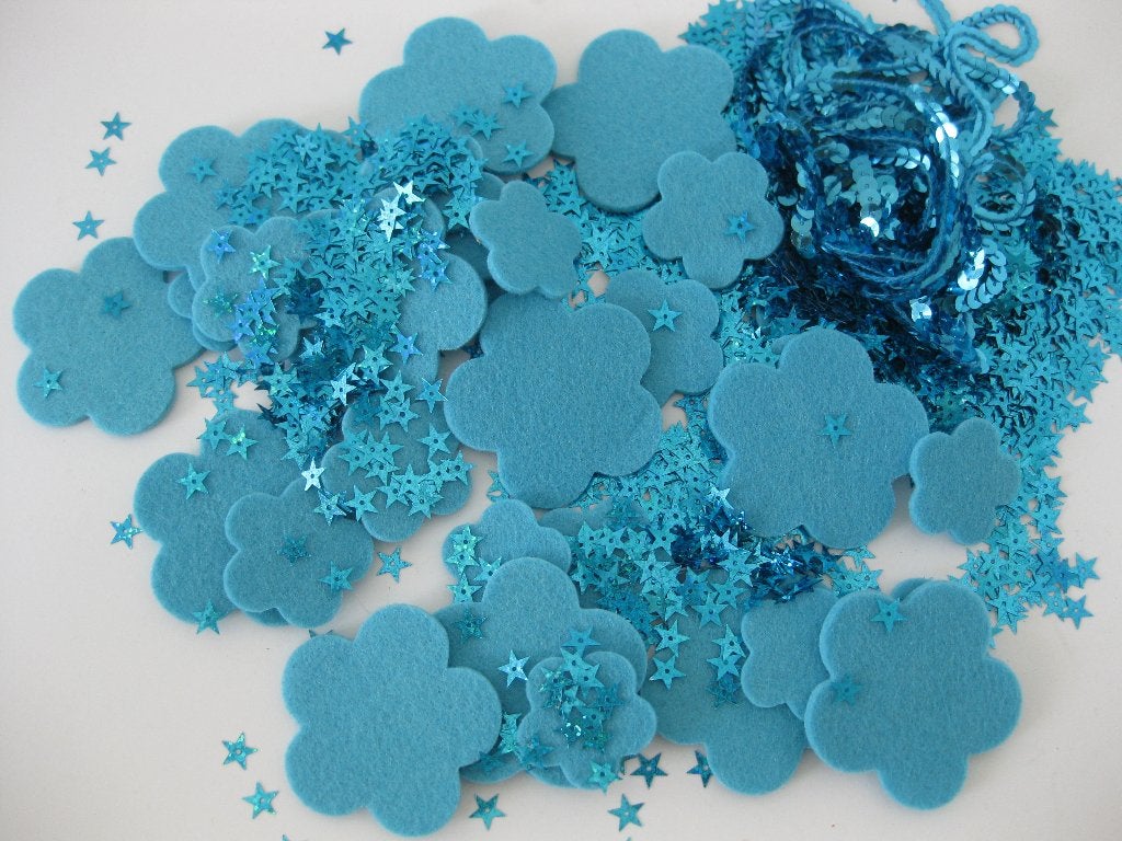 Knutselspullen turkoois / aqua blauw o.a. Vilt en Pailletten, Hobby en Vrije tijd, Ophalen of Verzenden, Nieuw, Blauw, Overige typen