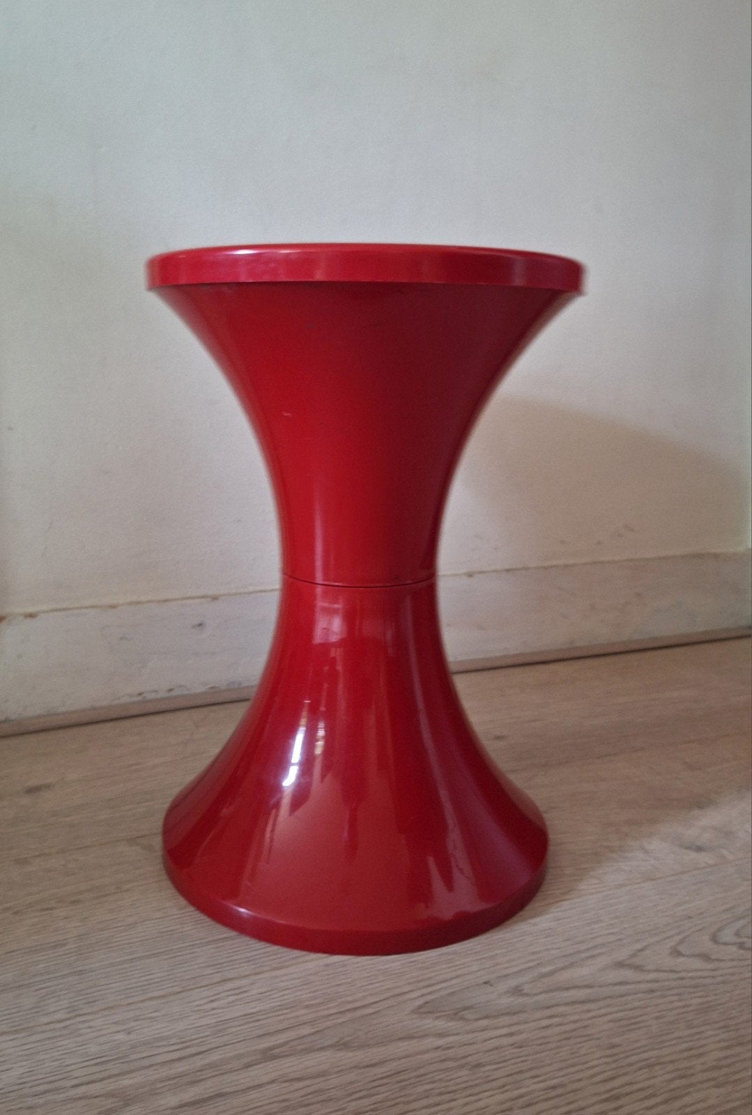 Vintage Tam Tam-kruk. Space Age stijl, kleur rood., Ophalen of Verzenden