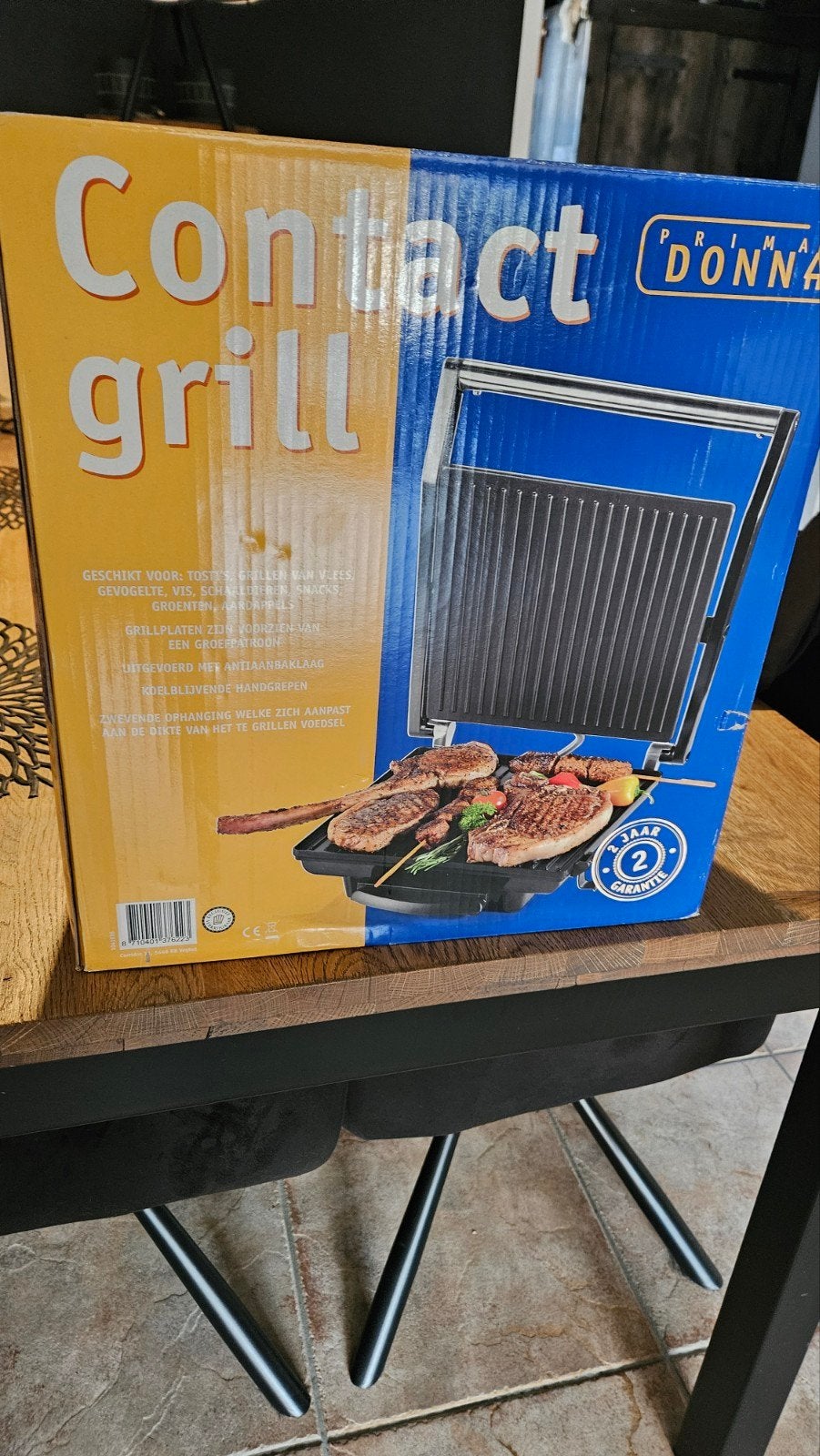 Prima Donna Contactgrill - Nieuw in doos, Witgoed en Apparatuur, Grillplaten, Ophalen of Verzenden, Nieuw, Tafelgrill