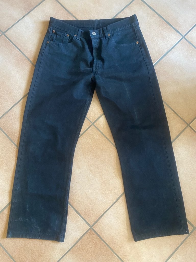 Levi's 501 zwarte jeans overdyed W34 L34 Vintage ZG staat, Verzenden, Zwart, W33 - W34 (confectie 48/50), Gedragen