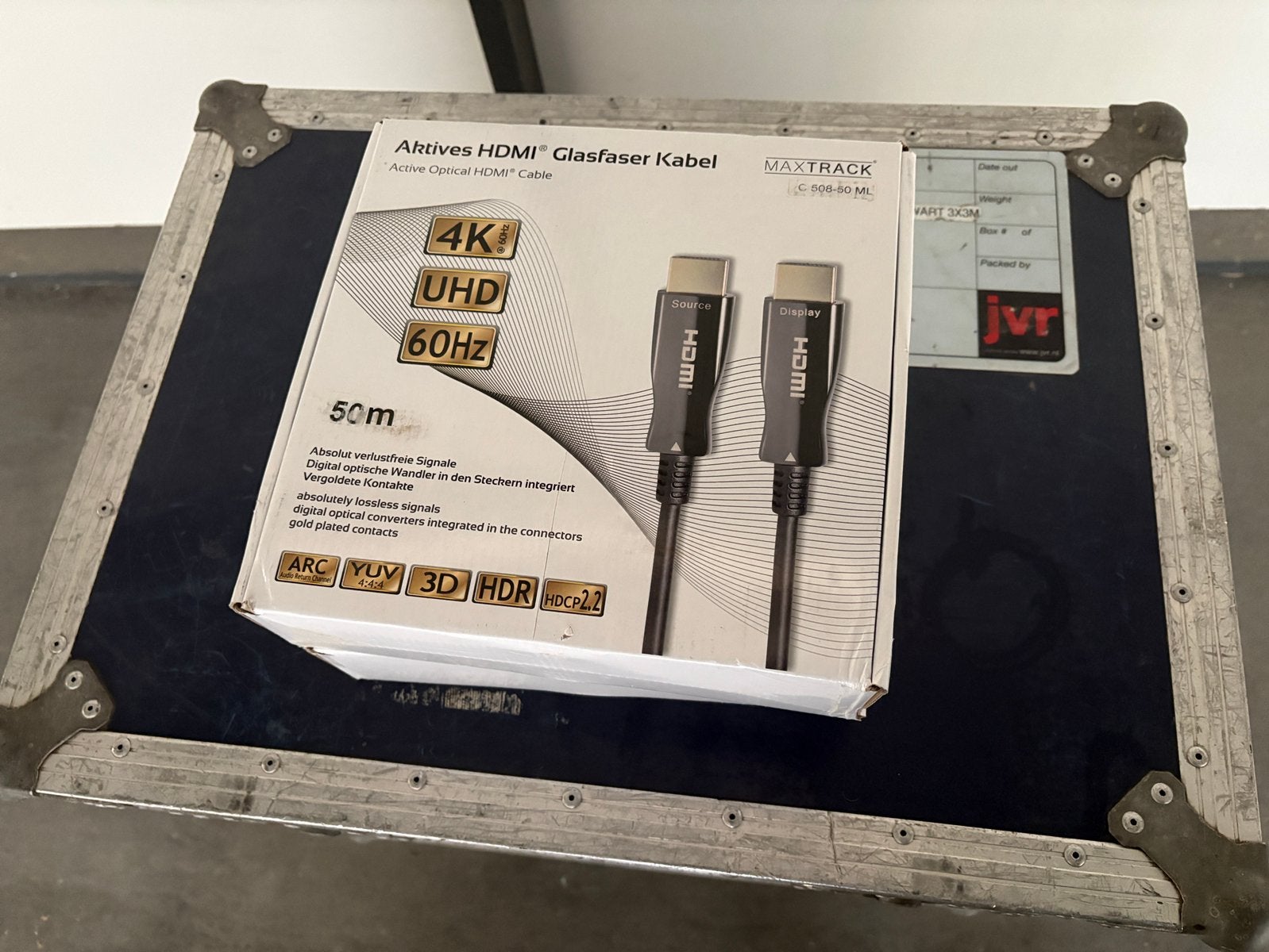 2x nieuwe maxtrack fiber hdmi 50m, Ophalen of Verzenden, Nieuw, 10 meter of meer, HDMI-kabel