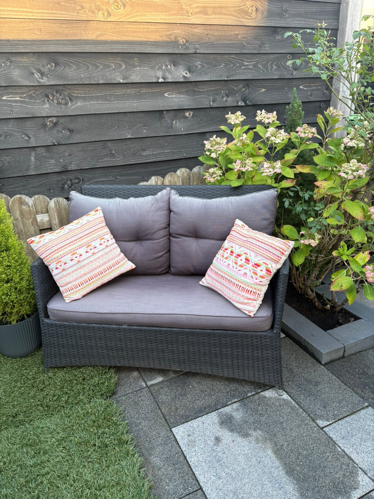 Nog mooi stevig tuinset, en een loungeset, Tuin en Terras, Ophalen, Gebruikt, Wicker