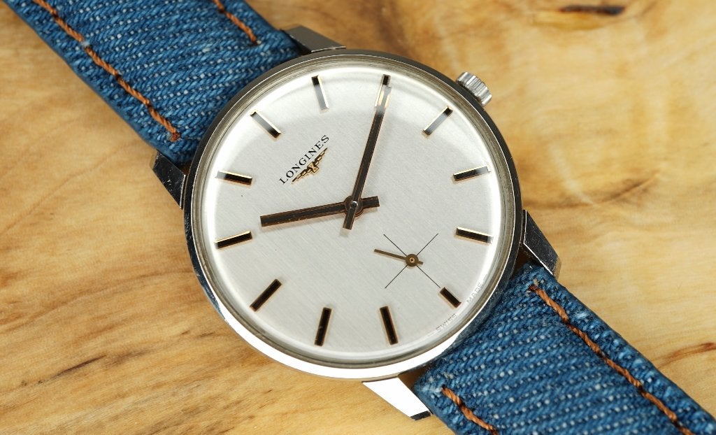 Longines sub seconds ref: 8239, Leer, Longines, Ophalen of Verzenden, Zo goed als nieuw