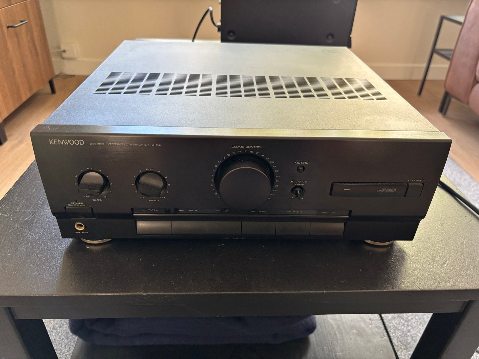 Kenwood Stereo Geïntegreerde Versterker A-34, Ophalen, Gebruikt, Stereo, Minder dan 60 watt