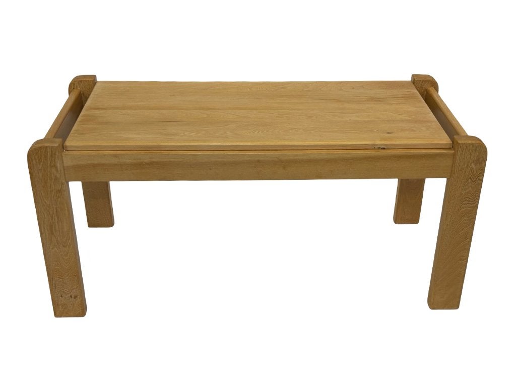 Vintage minimalistische eikenhouten salontafel 80's design, Gebruikt, 100 tot 150 cm, Eikenhout, 50 tot 100 cm