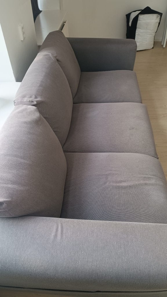 Grijze 3-zitsbank – €60, Ophalen, Gebruikt, 150 tot 200 cm, Driepersoons