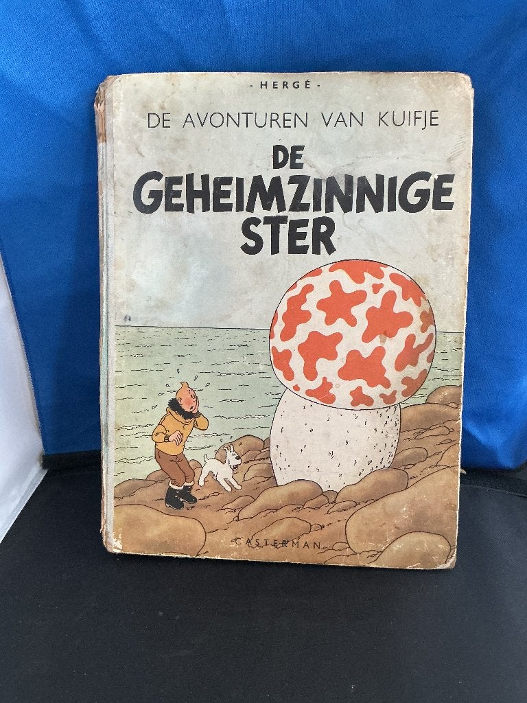 Kuifje de geheimzinnige ster 1e druk 1947, Boeken, Gelezen, Eén stripboek, Ophalen of Verzenden, Hergé