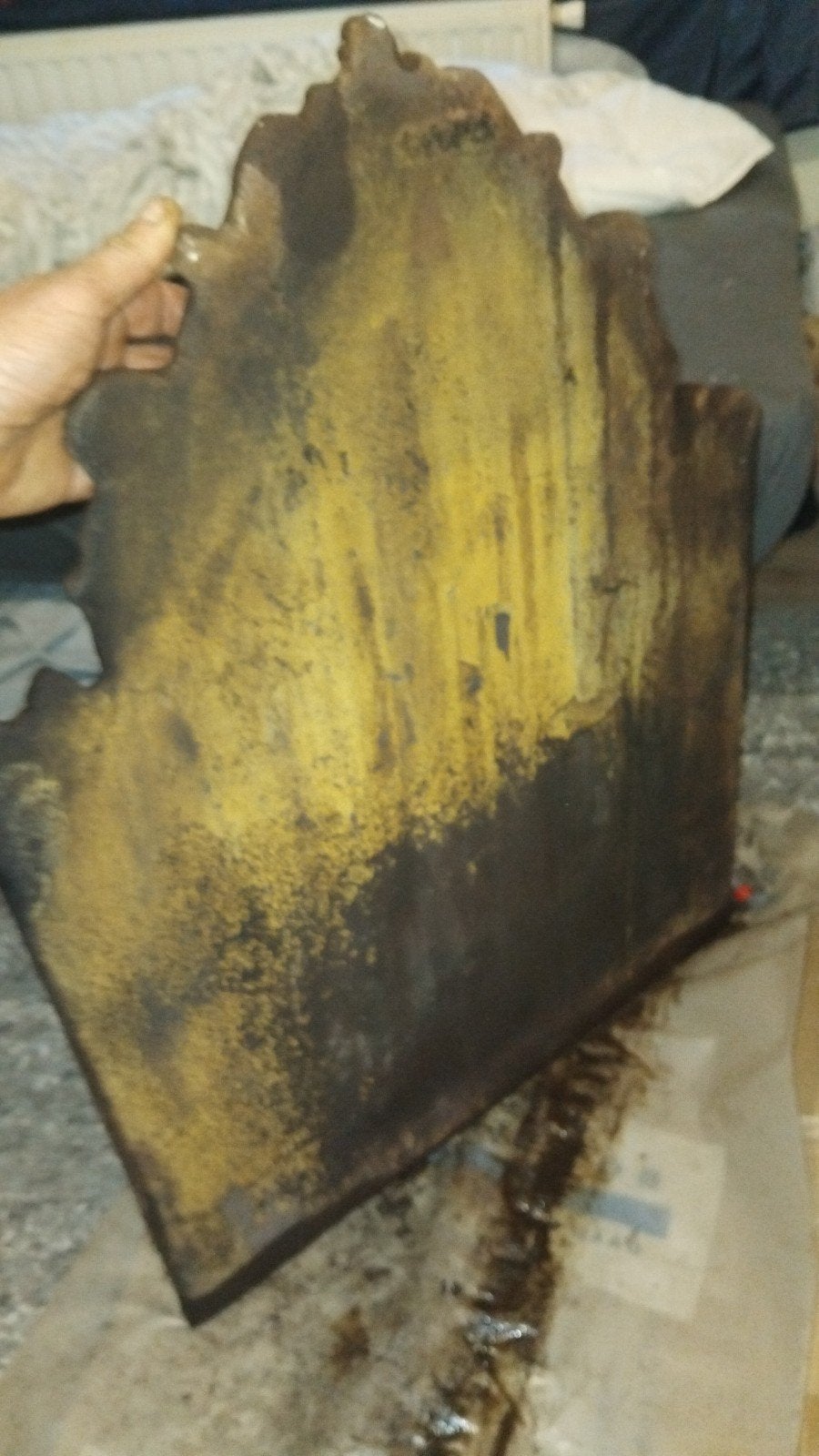 Antieke gietijzeren haardplaat H. Barbara - 62 kg, Ophalen of Verzenden