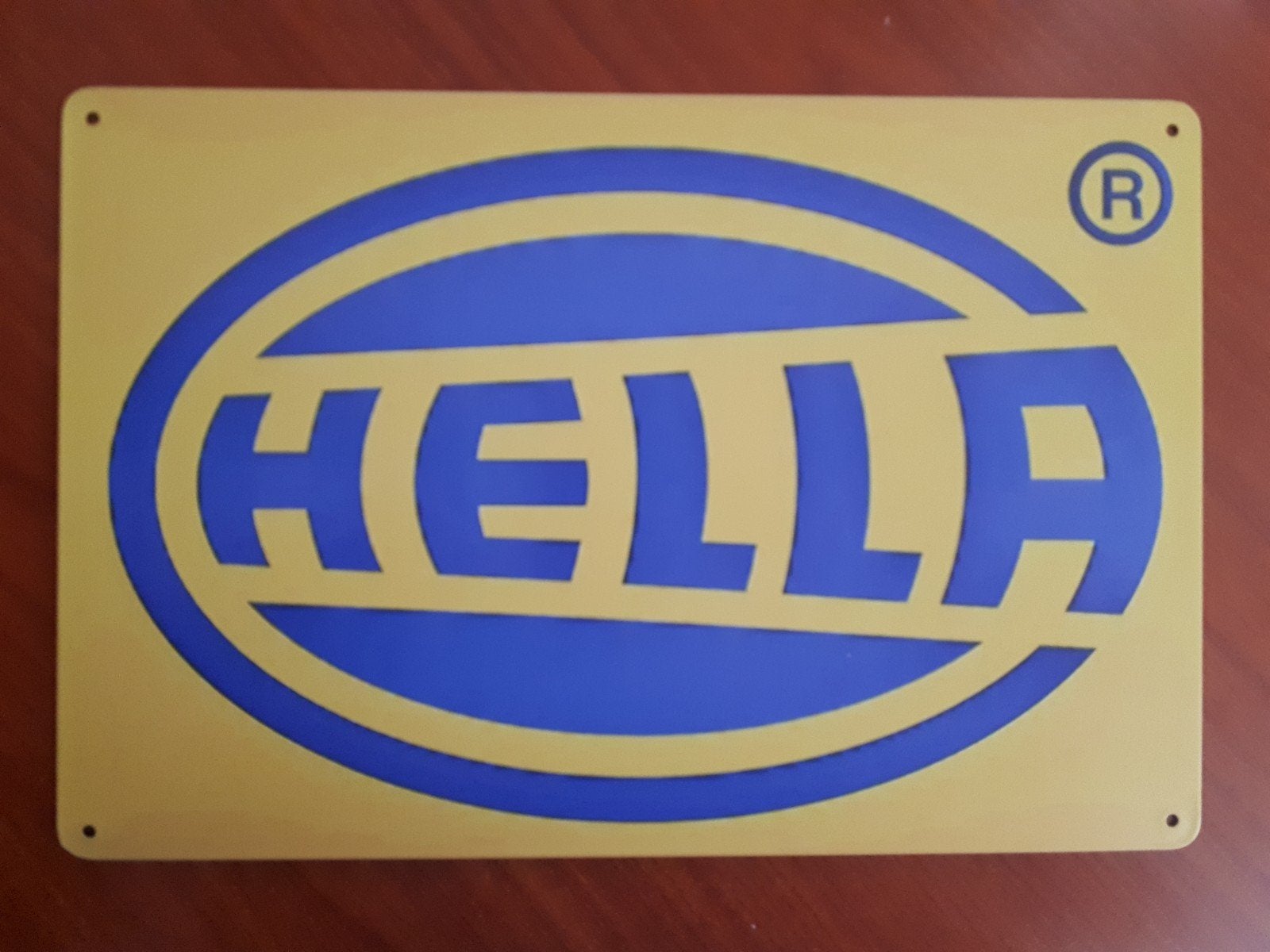 Hella 20x30 cm Metalen Reclamebord, Verzamelen, Ophalen of Verzenden, Nieuw, Reclamebord