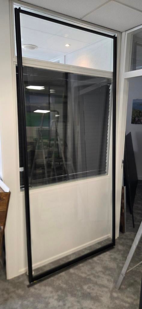 Schuifdeur 257 x 118 plexiglas met aluminium omlijsting, Doe-het-zelf en Verbouw, Kozijnen en Schuifpuien, Ophalen, 225 cm of meer