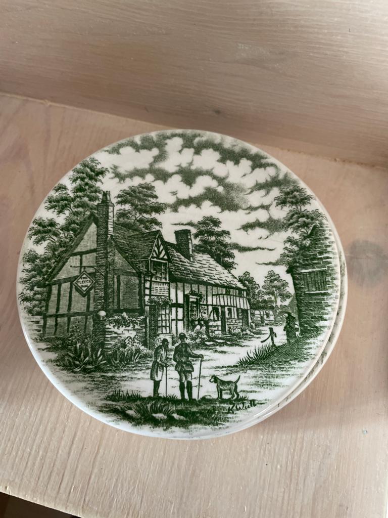 3x Vintage Engelse schotels  'Old Inns Series' - 12 cm, Ophalen of Verzenden