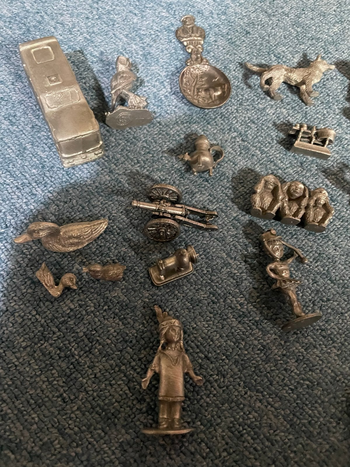 Verzameling van diverse tinnen beeldjes en miniaturen, Antiek en Kunst, Antiek | Tin, Ophalen of Verzenden