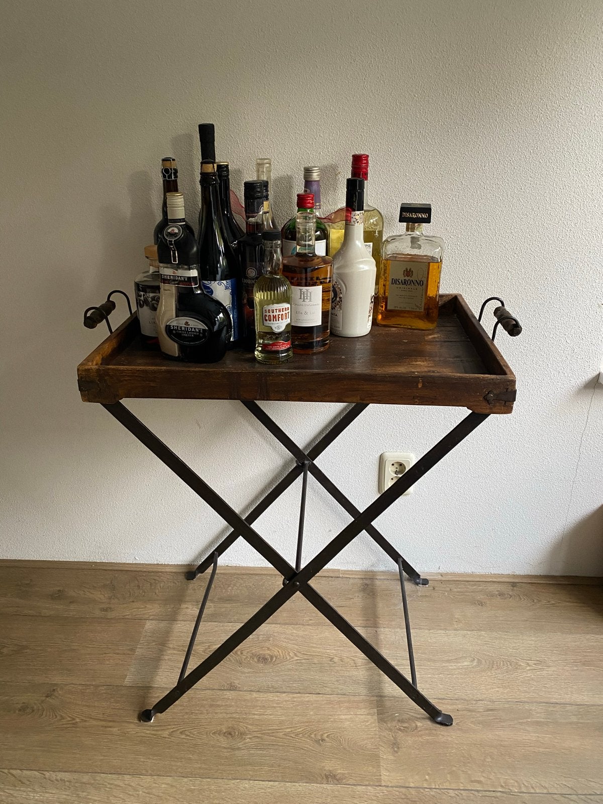 Vintage houten serveerwagen / drankentrolley, Antiek en Kunst, Ophalen