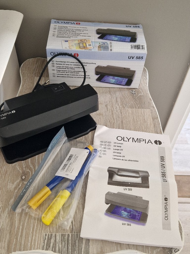 Olympia UV 585 Valsgelddetector met UV-lamp, Ophalen of Verzenden, Valsgelddetector
