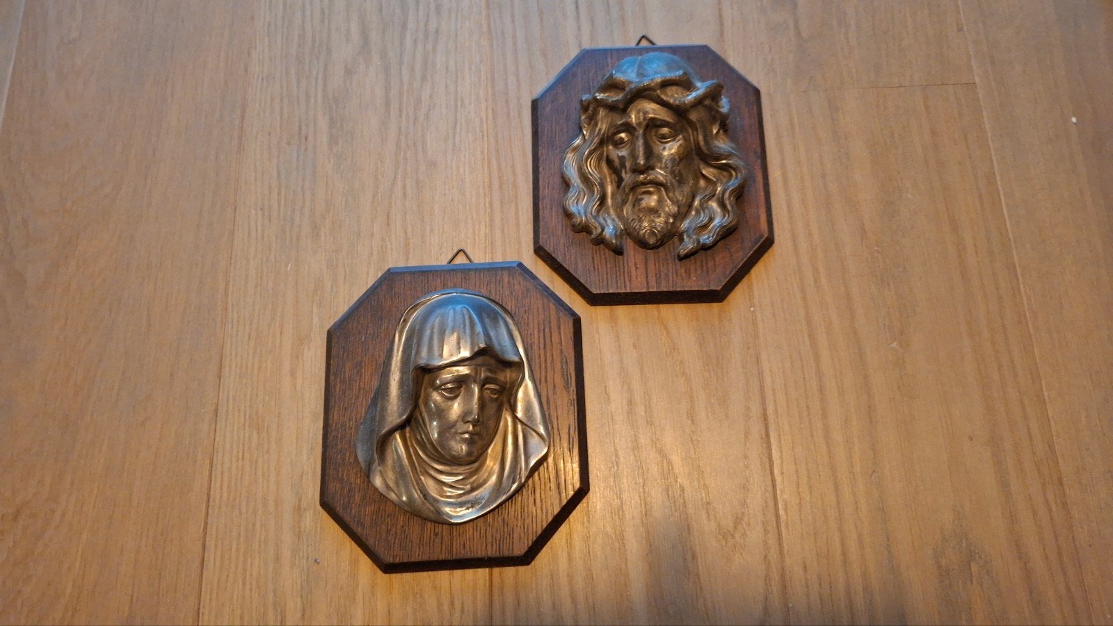 Set van 2 religieuze wanddecoraties: Jezus en Maria, Ophalen of Verzenden