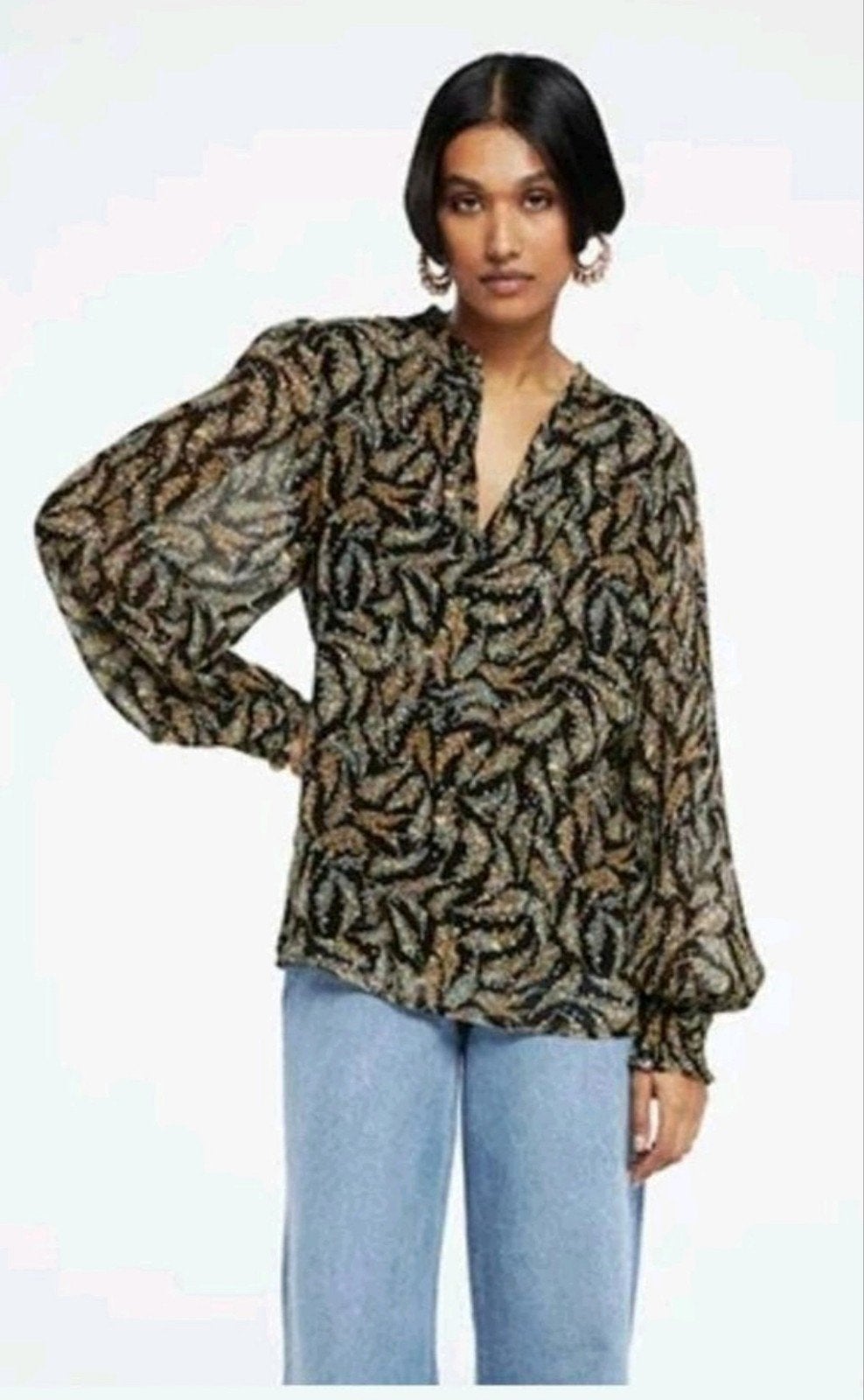 Fabienne Chapot Cliff Ruffle top/ blouse maat M *nieuw *, Maat 38/40 (M), Bruin, Nieuw, Ophalen of Verzenden