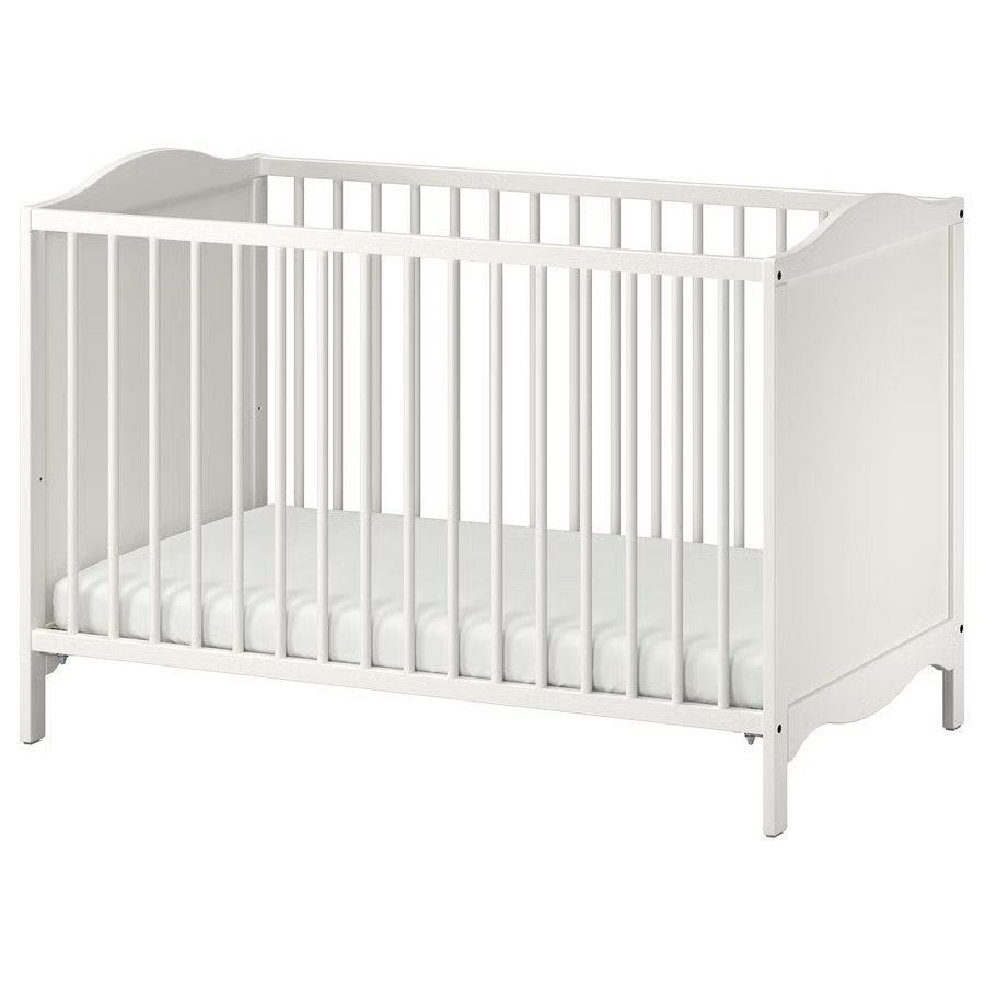 IKEA SMAGORA Babybedje, Ledikant Wit - Zo goed als nieuw, Ophalen, Zo goed als nieuw, Lattenbodem, Minder dan 140 cm