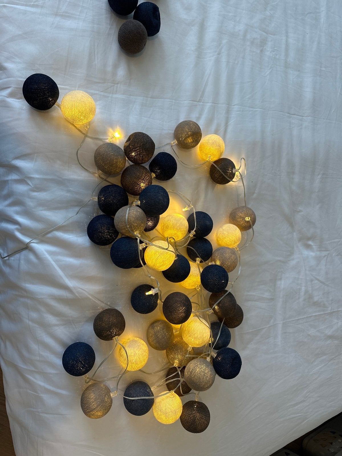 50 Cotton Ball Lichtjes - Sfeervolle Verlichting. Heb 2 sets, Ophalen, Bohemian, Overige merken, Gebruikt