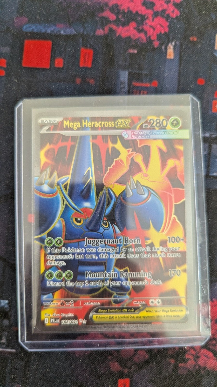 Mega Heracross EX Pokémon Kaart, Ophalen of Verzenden, Zo goed als nieuw, Losse kaart