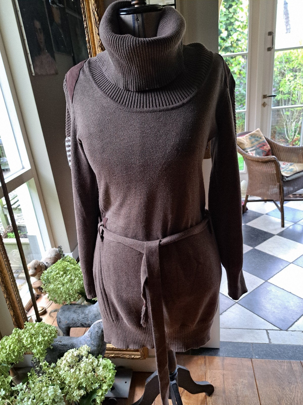 bruine katoenen jurk of tuniek Scarva 40/42, Bruin, Verzenden, Scarva, Maat 42/44 (L)