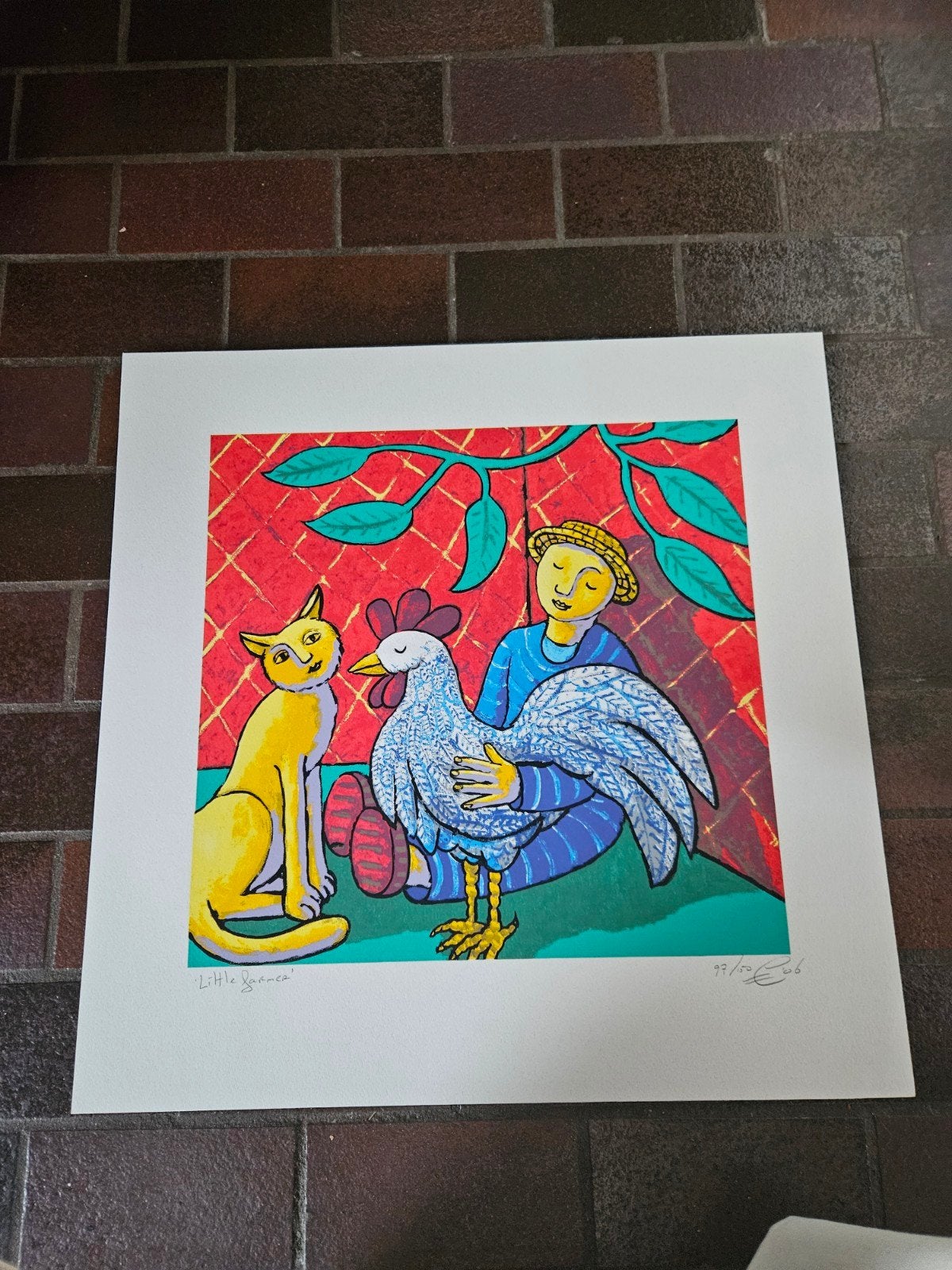 Jacques Tange - Zeefdruk 'Little farmers' - Gesigneerd, Genu, Ophalen of Verzenden
