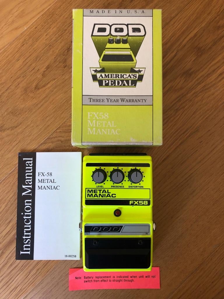 DOD FX58 Metal Maniac Distortion, Muziek en Instrumenten, Effecten, Verzenden, Gebruikt, Distortion, Overdrive of Fuzz