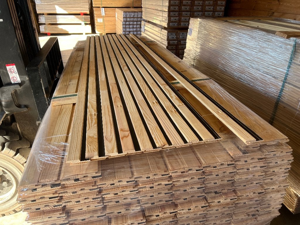 Wandbetimmering 20x60x3000 Bar Neutre avc Languette Noire