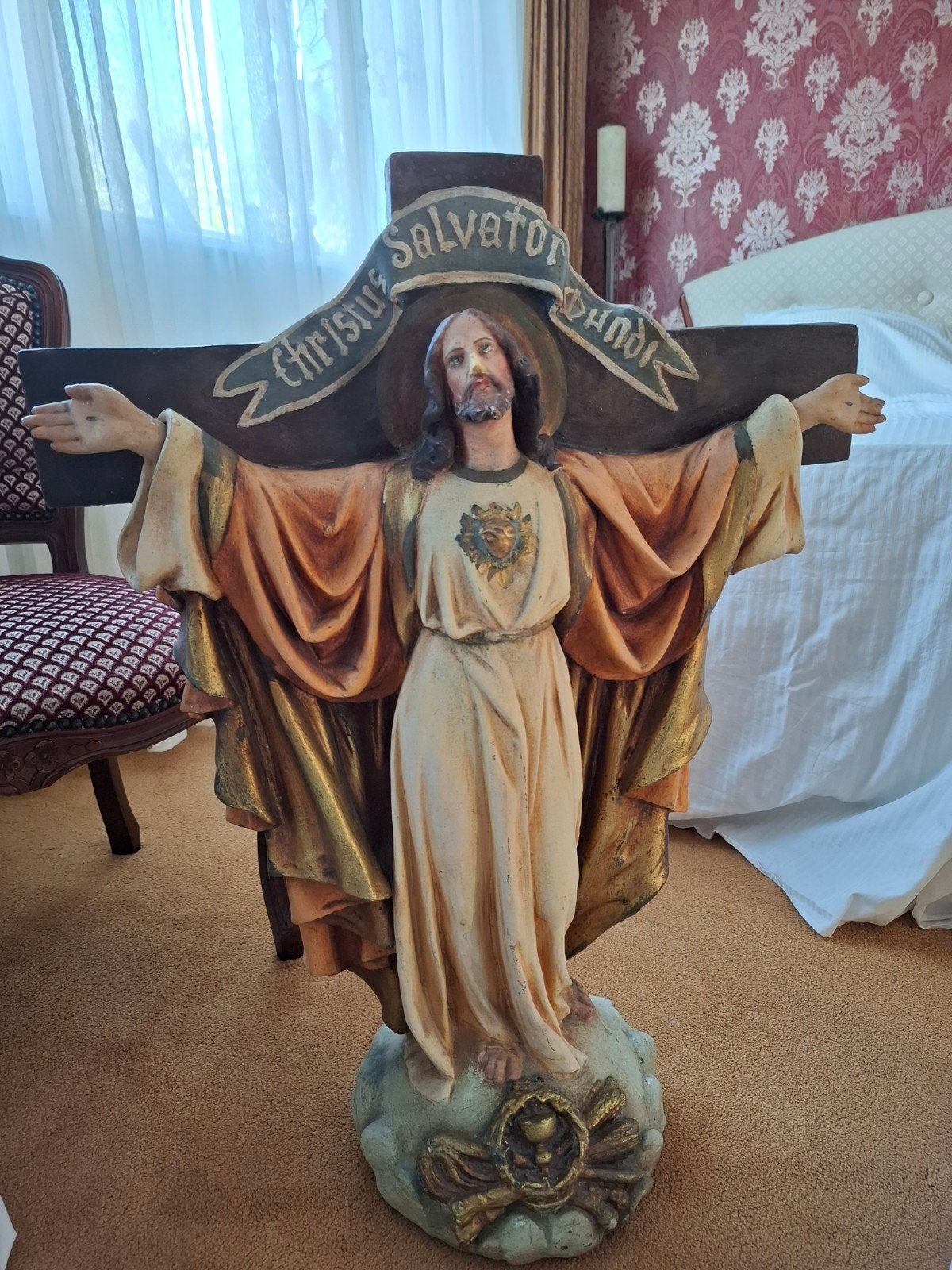 Groot Christusbeeld - Christus Salvator Mundi, Antiek en Kunst, Ophalen
