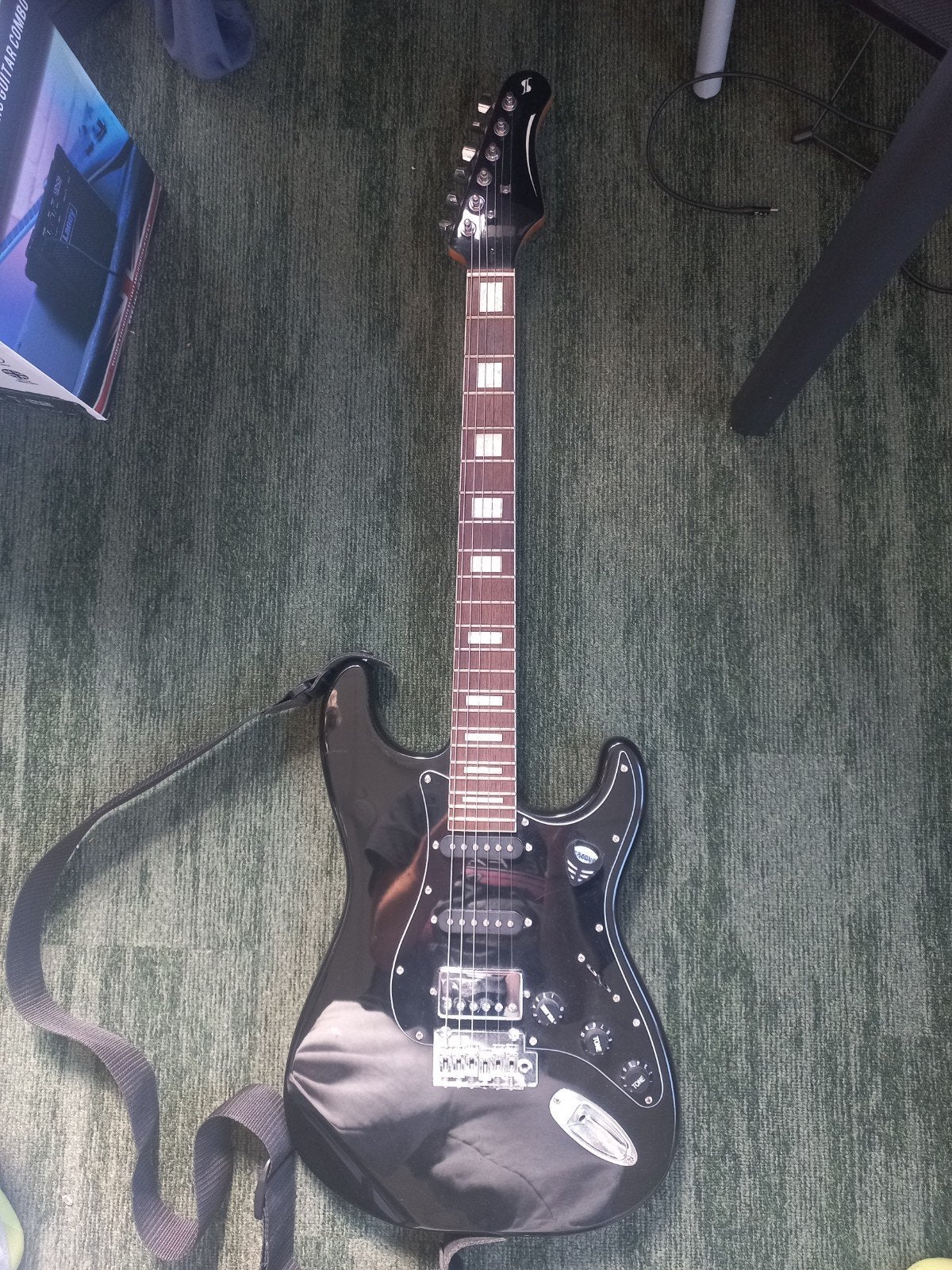 Gitaar Stagg SES-60 zwart elektrisch HSS, Muziek en Instrumenten, Snaarinstrumenten | Gitaren | Elektrisch, Ophalen of Verzenden