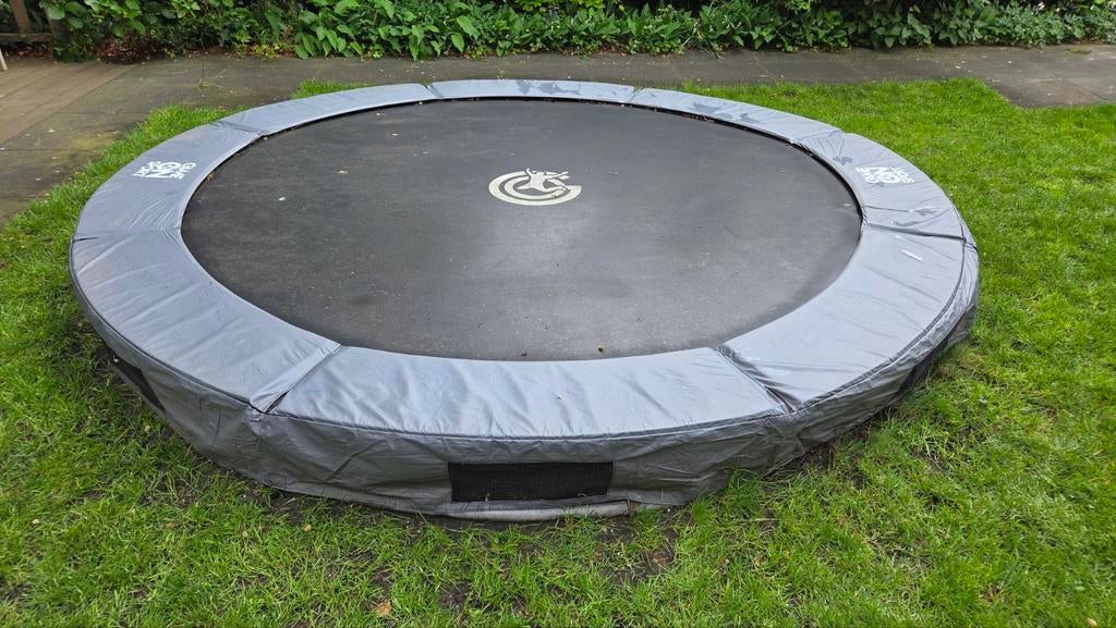 Game on Sport 305 Inground Trampoline kleur grijs, Ophalen, Gebruikt