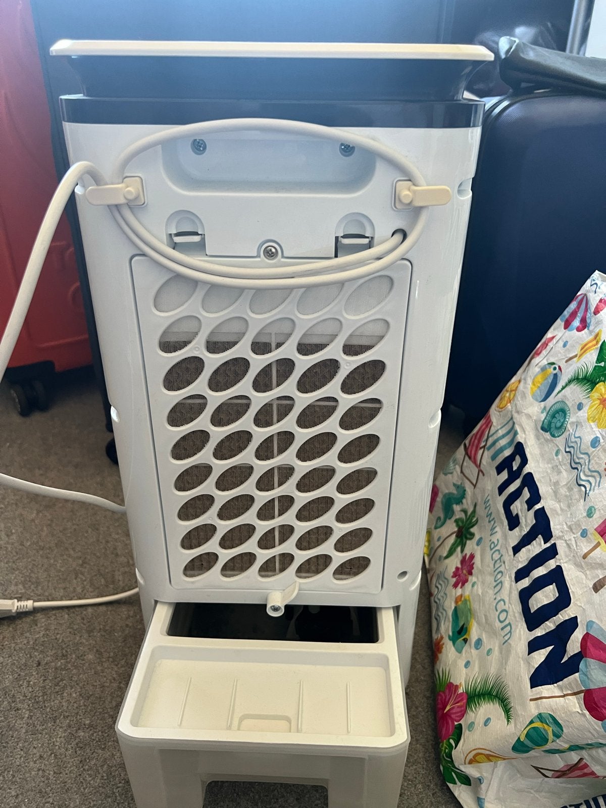 Moa Aircooler 55cm hoog, 25cm breed - met water/ijsblokjes, Ophalen, Gebruikt, Minder dan 60 m³, Timer