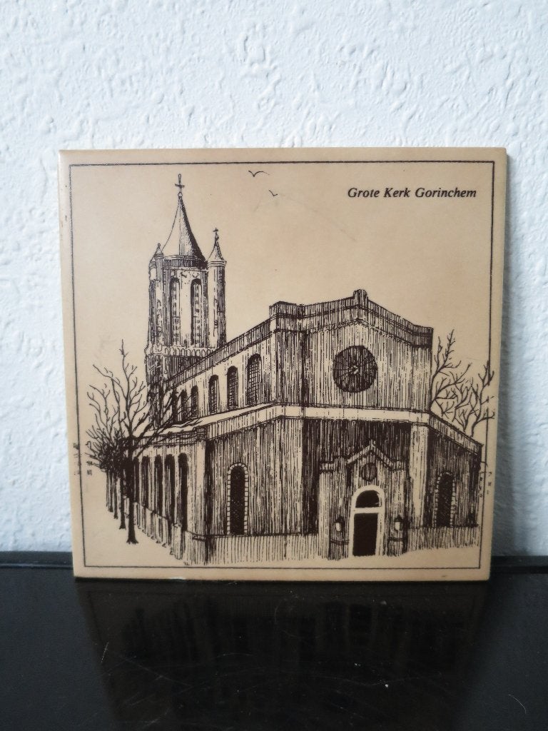 mooie oude tegel oude kerk in Gorinchem 15/15 cm, Ophalen of Verzenden
