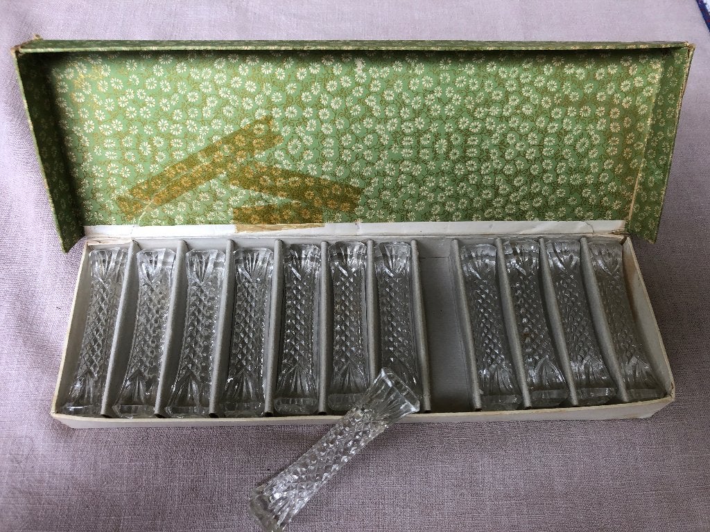 Vintage kristallen messenleggers, Ophalen of Verzenden