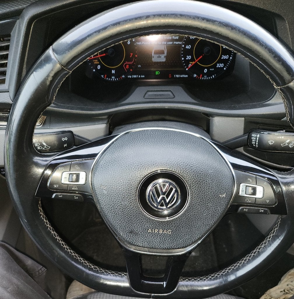 VW T6 Multifunctioneel Leder Stuur + Airbag, Ophalen, Gebruikt, Volkswagen